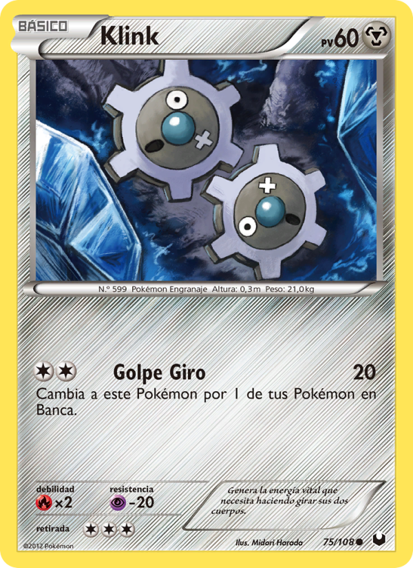 Klink 75 — Oscuros Exploradores (Spanish Pokémon TCG card)