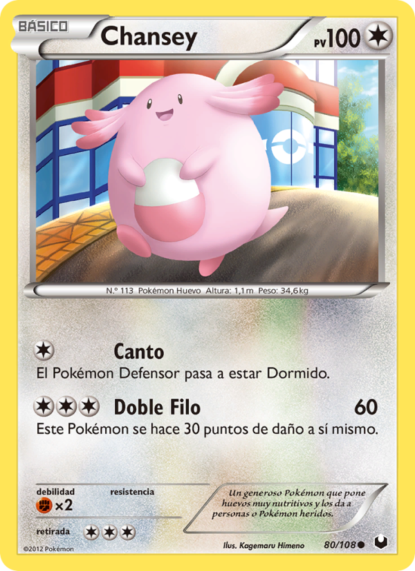 Chansey 80 — Oscuros Exploradores (Spanish Pokémon TCG card)