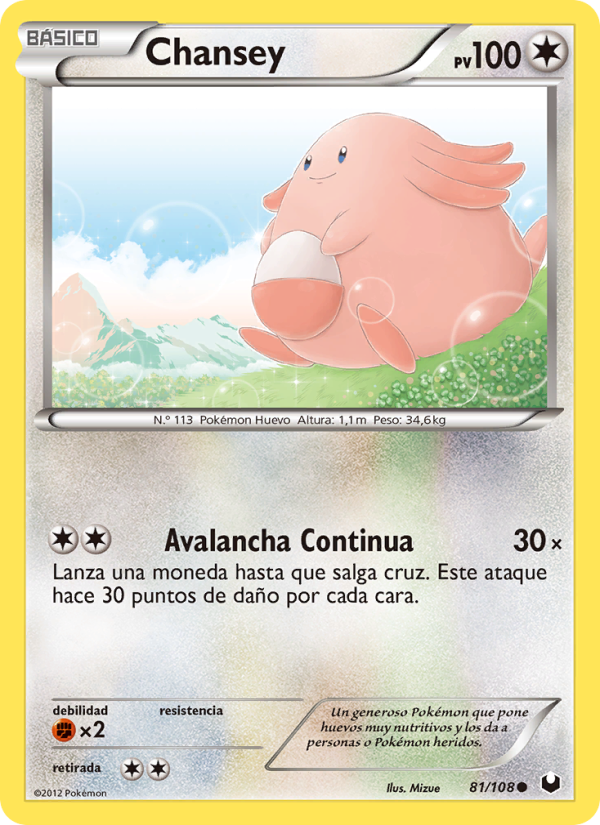 Chansey 81 — Oscuros Exploradores (Spanish Pokémon TCG card)