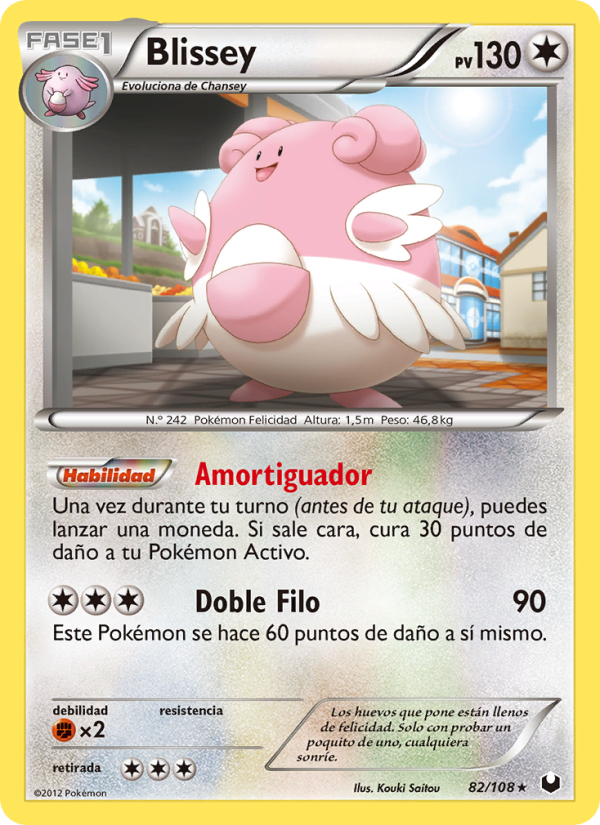 Blissey 82 — Oscuros Exploradores (Spanish Pokémon TCG card)