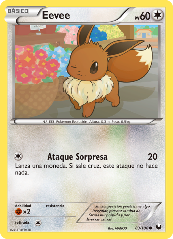 Eevee 83 — Oscuros Exploradores (Spanish Pokémon TCG card)