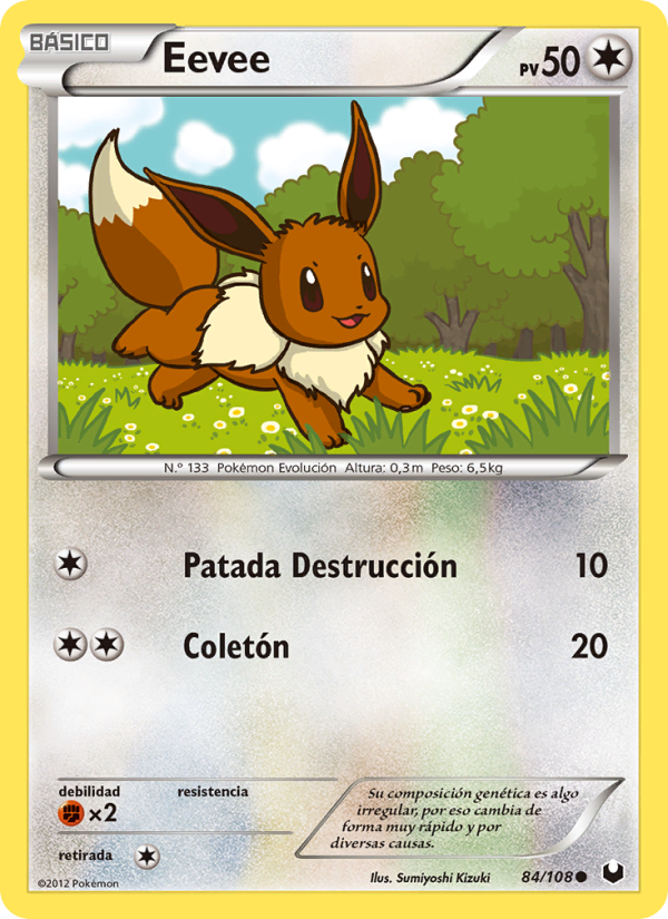 Eevee 84 — Oscuros Exploradores (Spanish Pokémon TCG card)