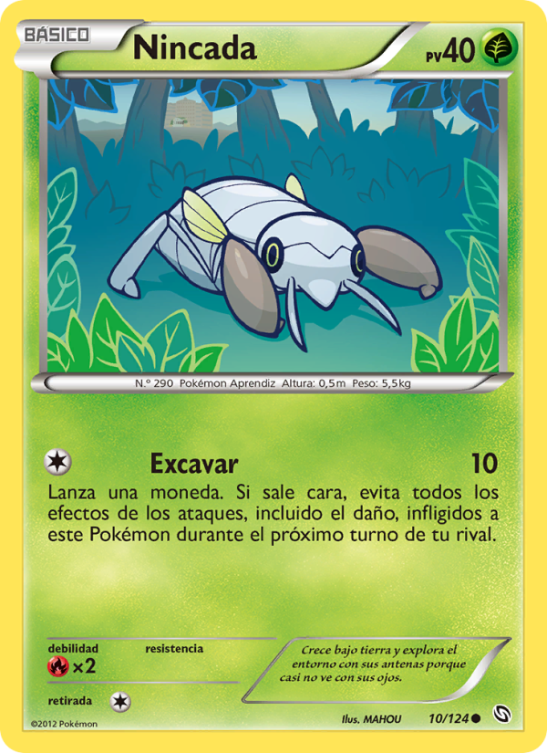 Nincada 10 — Dragones Majestuosos (Spanish Pokémon TCG card)