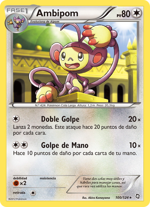 Ambipom 100 — Dragones Majestuosos (Spanish Pokémon TCG card)