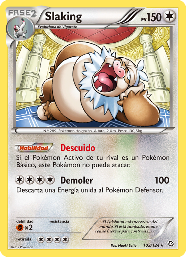Slaking 103 — Dragones Majestuosos (Spanish Pokémon TCG card)