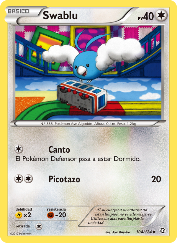 Swablu 104 — Dragones Majestuosos (Spanish Pokémon TCG card)