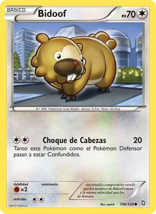 Bidoof 106 — Dragones Majestuosos (Spanish Pokémon TCG card)