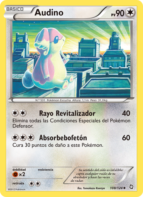 Audino 108 — Dragones Majestuosos (Spanish Pokémon TCG card)