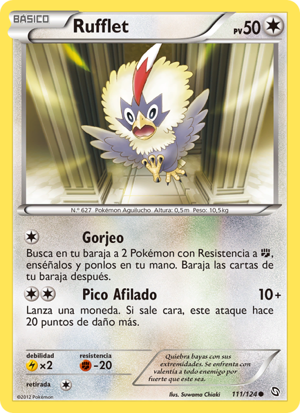 Rufflet 111 — Dragones Majestuosos (Spanish Pokémon TCG card)