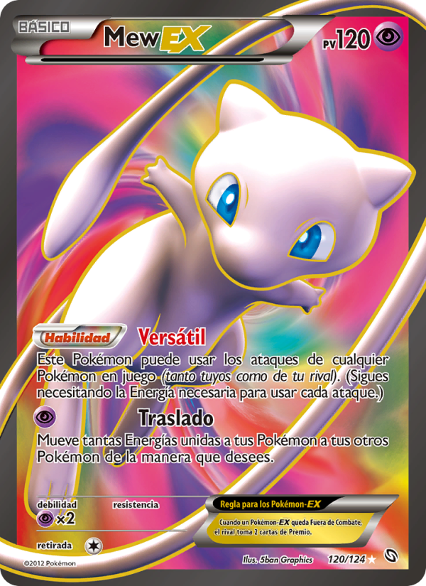 Mew-EX 120 — Dragones Majestuosos (Spanish Pokémon TCG card)