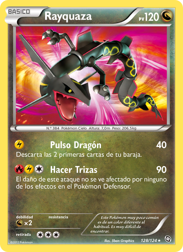 Rayquaza 128 — Dragones Majestuosos (Spanish Pokémon TCG card)