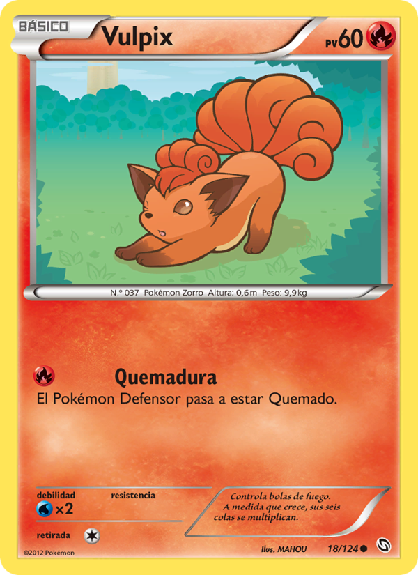Vulpix 18 — Dragones Majestuosos (Spanish Pokémon TCG card)