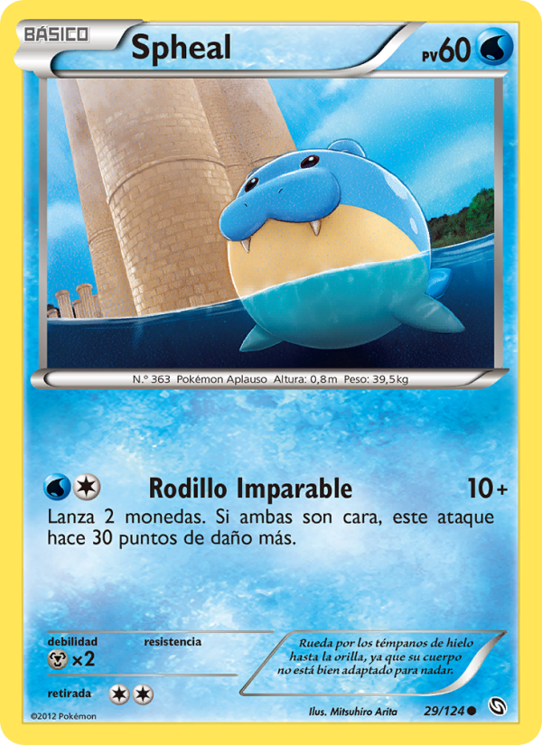 Spheal 29 — Dragones Majestuosos (Spanish Pokémon TCG card)