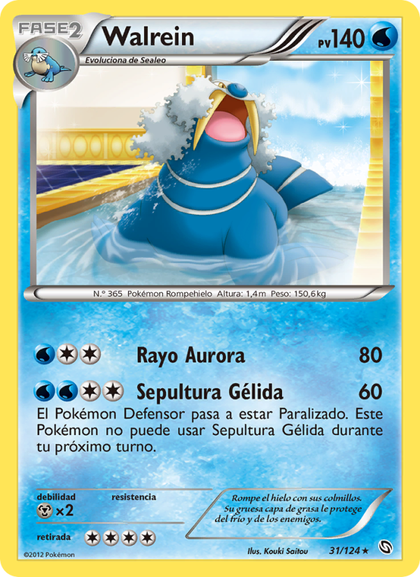 Walrein 31 — Dragones Majestuosos (Spanish Pokémon TCG card)