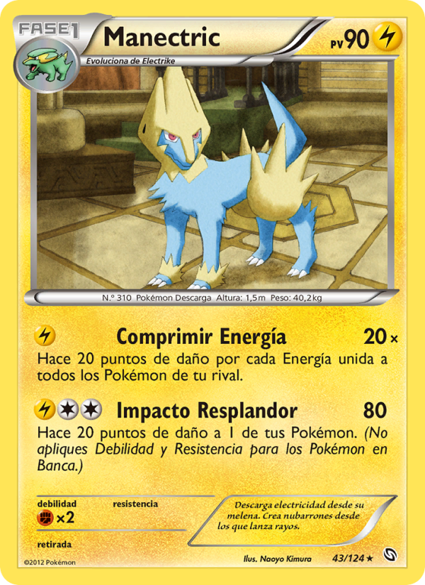 Manectric 43 — Dragones Majestuosos (Spanish Pokémon TCG card)