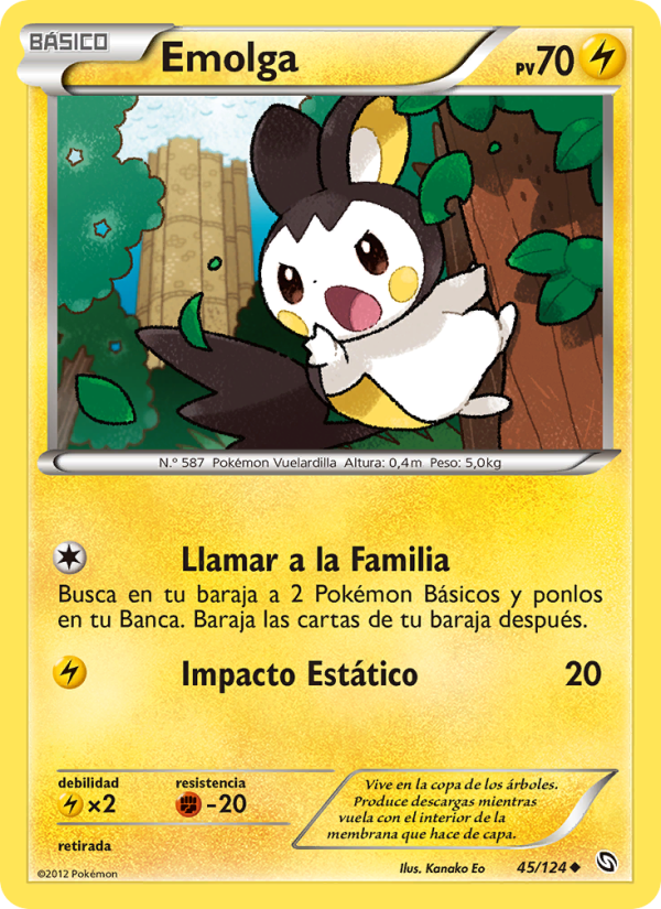 Emolga 45 — Dragones Majestuosos (Spanish Pokémon TCG card)