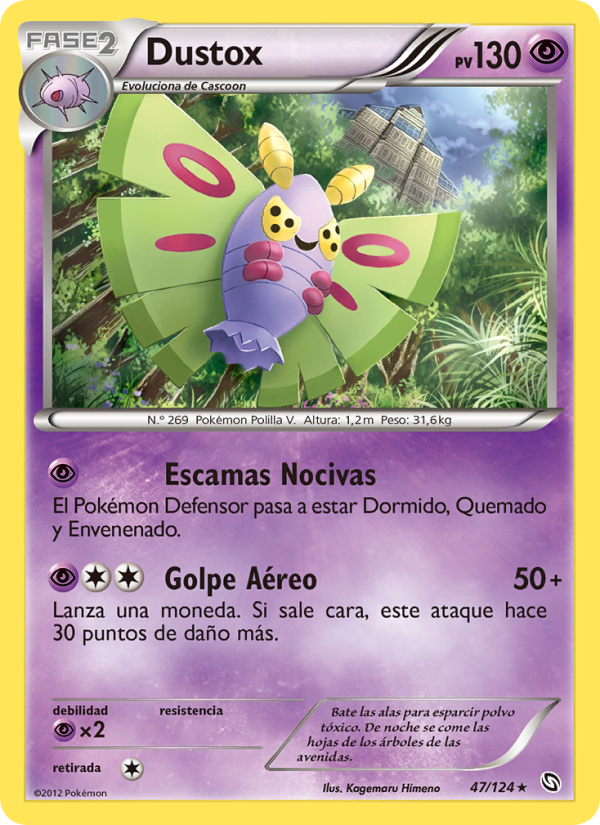 Dustox 47 — Dragones Majestuosos (Spanish Pokémon TCG card)