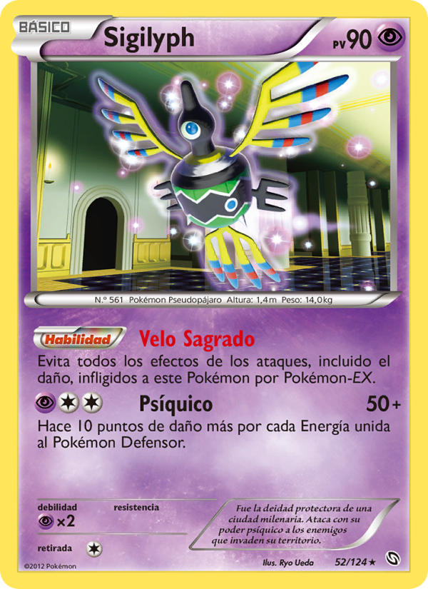 Sigilyph 52 — Dragones Majestuosos (Spanish Pokémon TCG card)