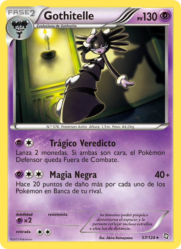 Gothitelle 57 — Dragones Majestuosos (Spanish Pokémon TCG card)