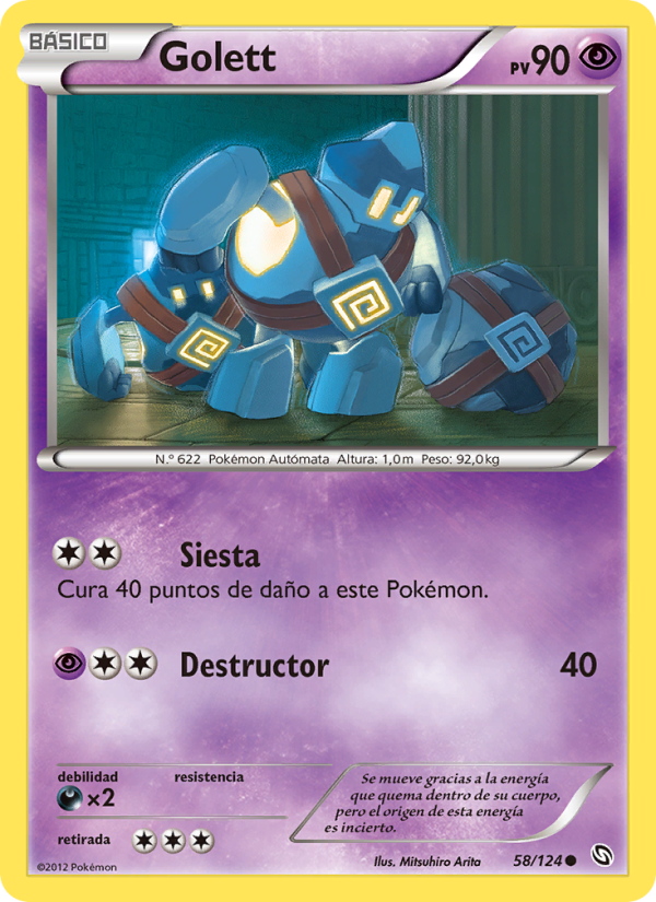 Golett 58 — Dragones Majestuosos (Spanish Pokémon TCG card)