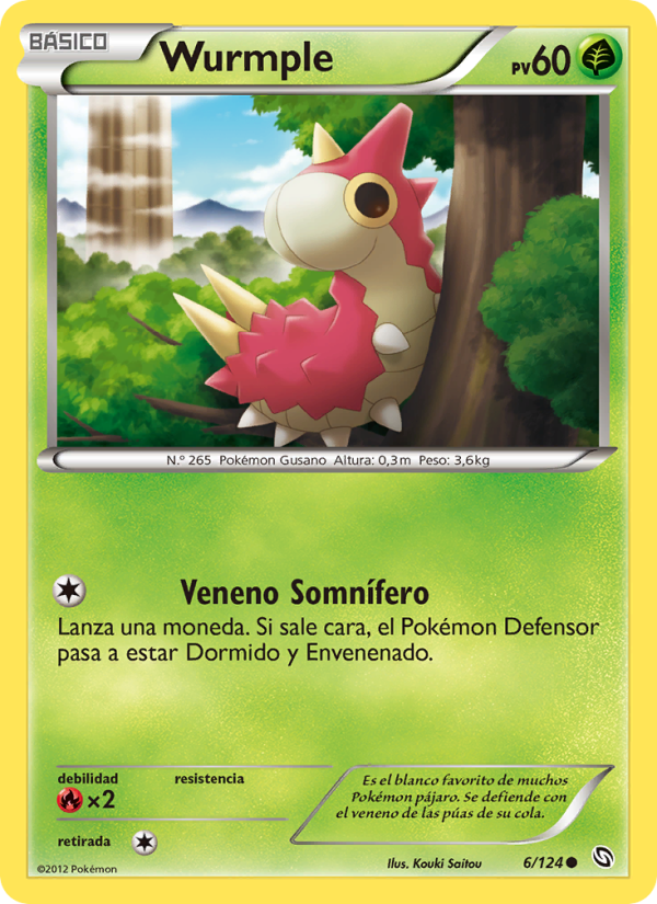 Wurmple 6 — Dragones Majestuosos (Spanish Pokémon TCG card)