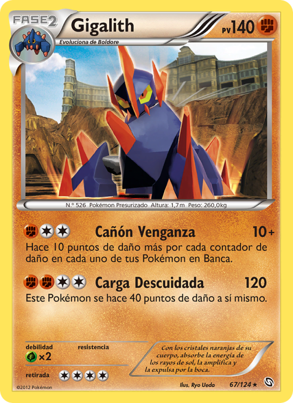 Gigalith 67 — Dragones Majestuosos (Spanish Pokémon TCG card)