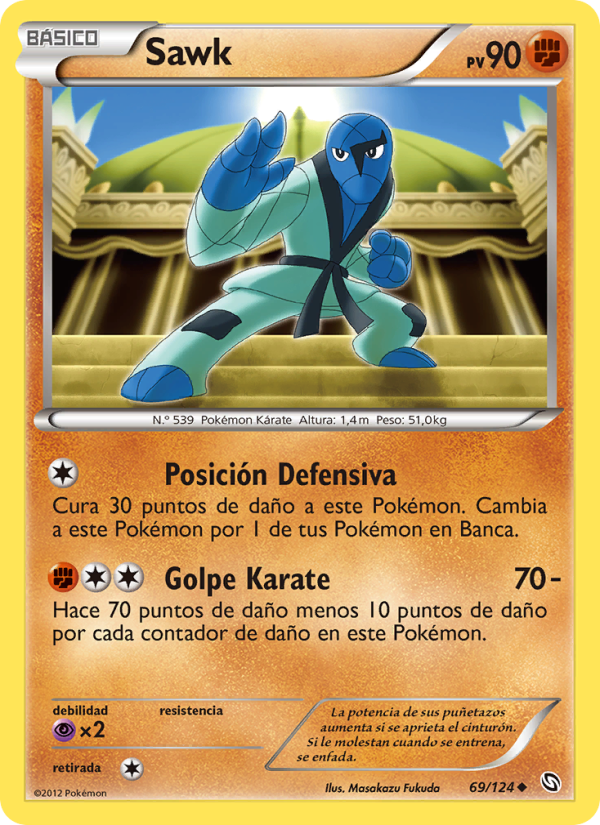 Sawk 69 — Dragones Majestuosos (Spanish Pokémon TCG card)