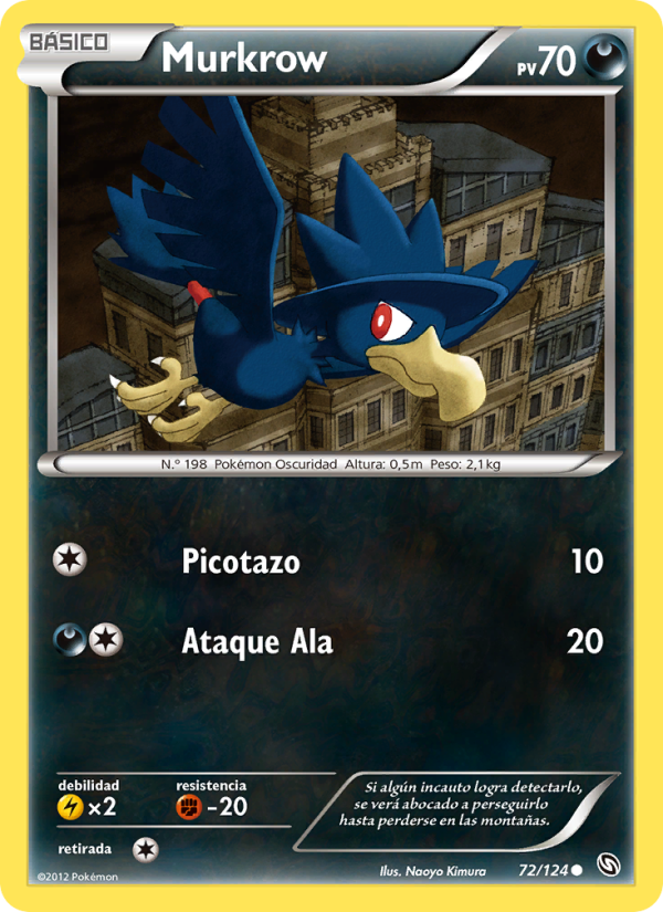 Murkrow 72 — Dragones Majestuosos (Spanish Pokémon TCG card)