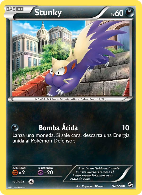 Stunky 76 — Dragones Majestuosos (Spanish Pokémon TCG card)
