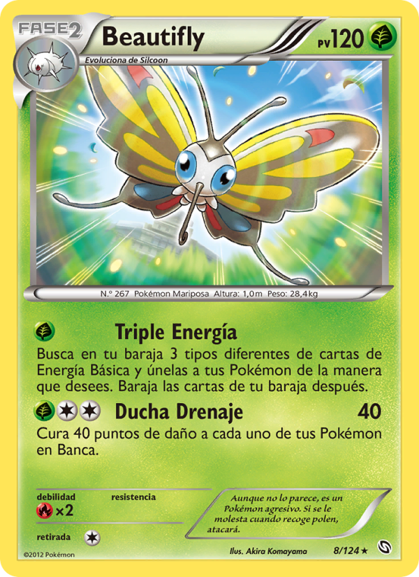 Beautifly 8 — Dragones Majestuosos (Spanish Pokémon TCG card)
