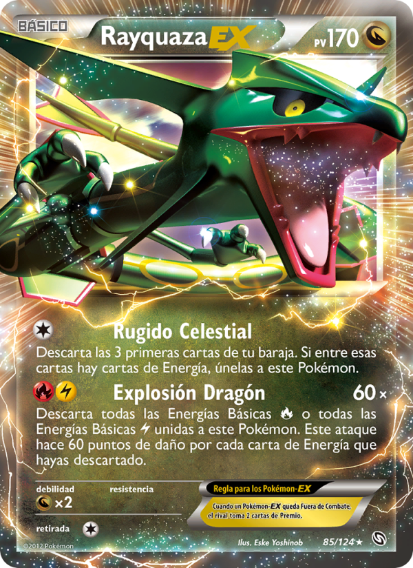 Rayquaza-EX 85 — Dragones Majestuosos (Spanish Pokémon TCG card)