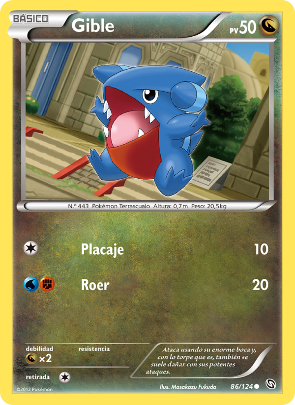 Gible 86 — Dragones Majestuosos (Spanish Pokémon TCG card)