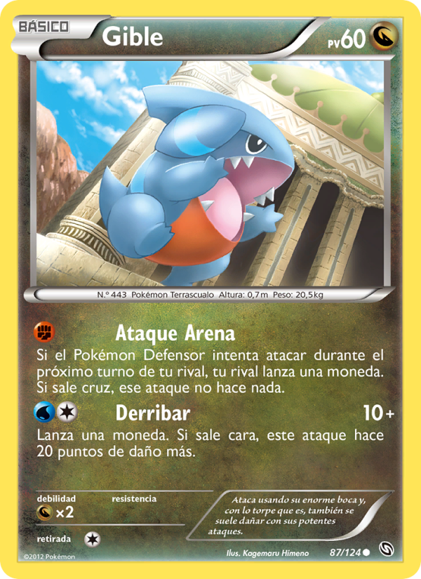Gible 87 — Dragones Majestuosos (Spanish Pokémon TCG card)