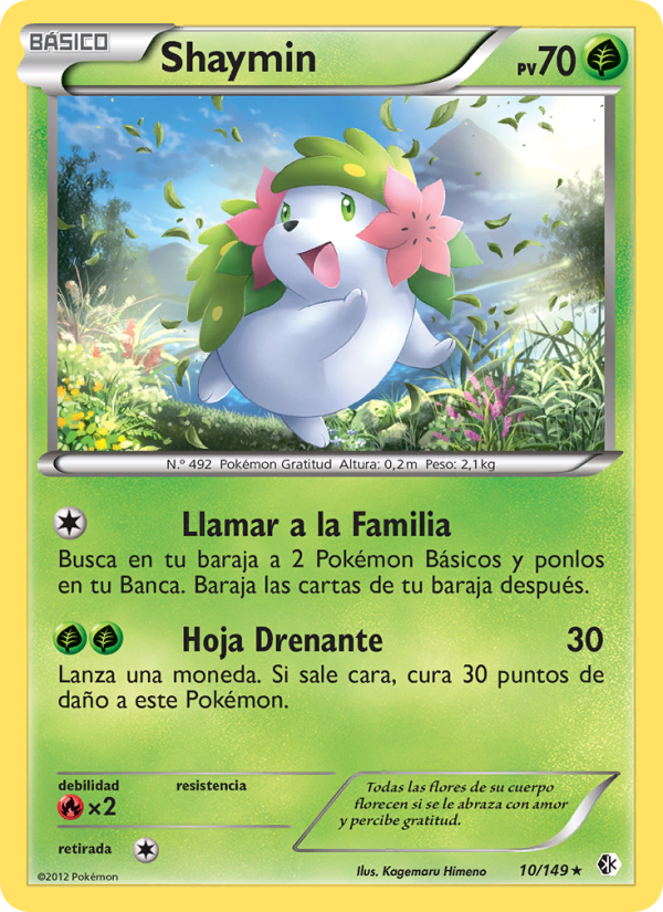 Shaymin 10 — Fronteras Cruzadas (Spanish Pokémon TCG card)