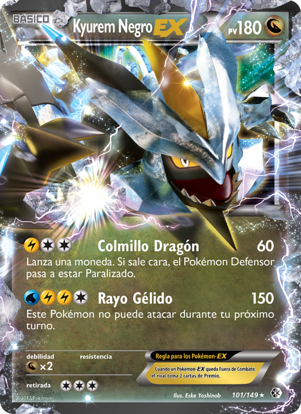 Kyurem Negro-EX 101 — Fronteras Cruzadas (Spanish Pokémon TCG card)