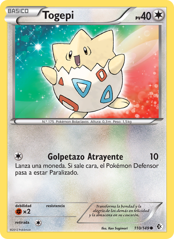 Togepi 110 — Fronteras Cruzadas (Spanish Pokémon TCG card)