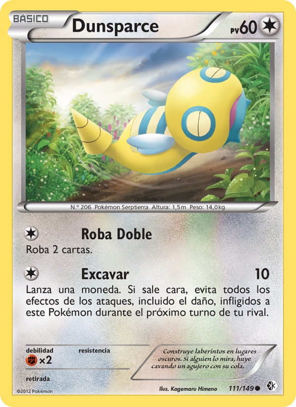 Dunsparce 111 — Fronteras Cruzadas (Spanish Pokémon TCG card)