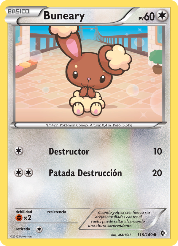 Buneary 116 — Fronteras Cruzadas (Spanish Pokémon TCG card)
