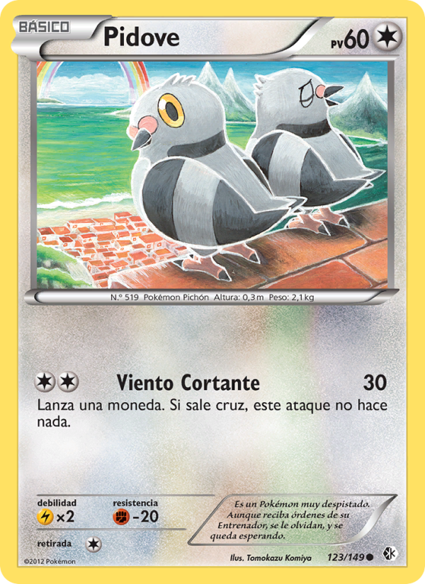 Pidove 123 — Fronteras Cruzadas (Spanish Pokémon TCG card)