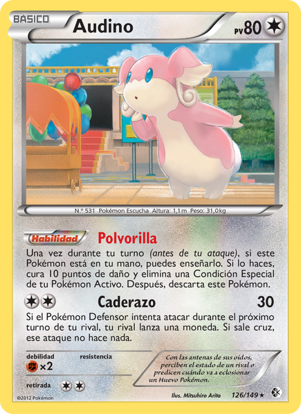 Audino 126 — Fronteras Cruzadas (Spanish Pokémon TCG card)