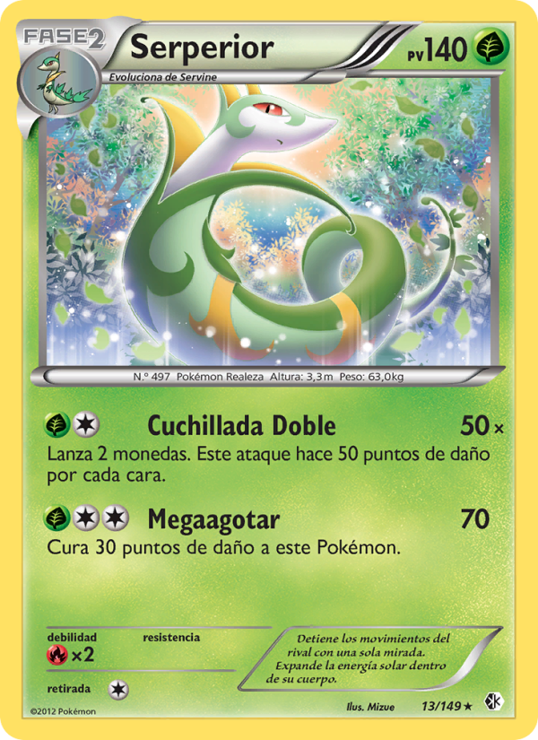 Serperior 13 — Fronteras Cruzadas (Spanish Pokémon TCG card)