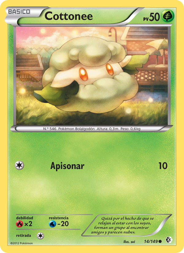 Cottonee 14 — Fronteras Cruzadas (Spanish Pokémon TCG card)