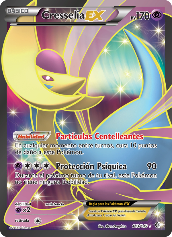 Cresselia-EX 143 — Fronteras Cruzadas (Spanish Pokémon TCG card)