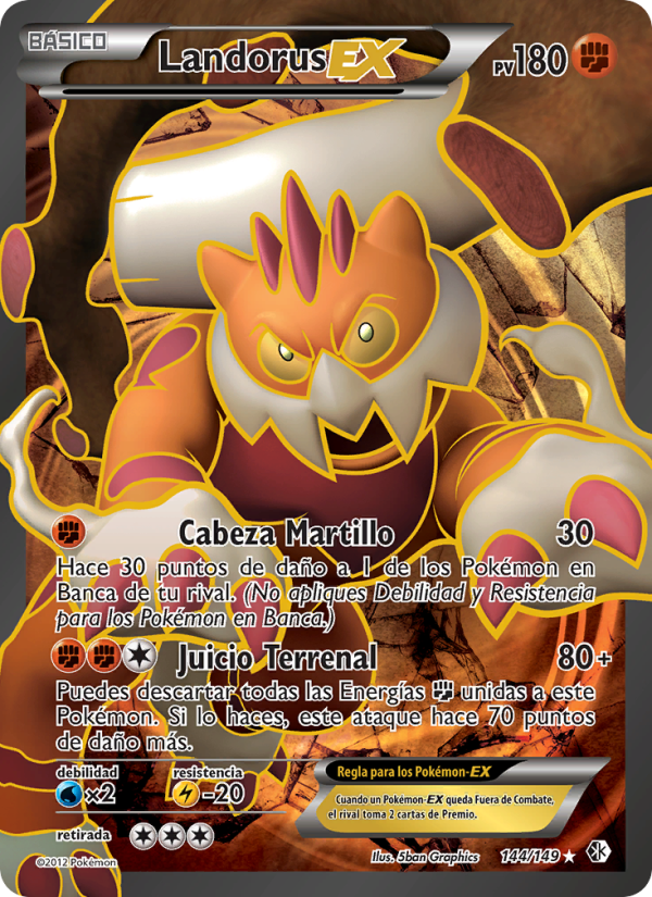Landorus-EX 144 — Fronteras Cruzadas (Spanish Pokémon TCG card)