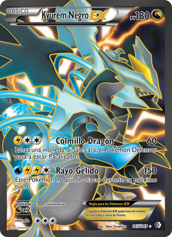 Kyurem Negro-EX 145 — Fronteras Cruzadas (Spanish Pokémon TCG card)