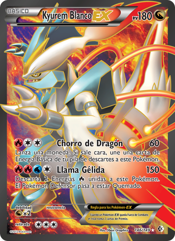 Kyurem Blanco-EX 146 — Fronteras Cruzadas (Spanish Pokémon TCG card)