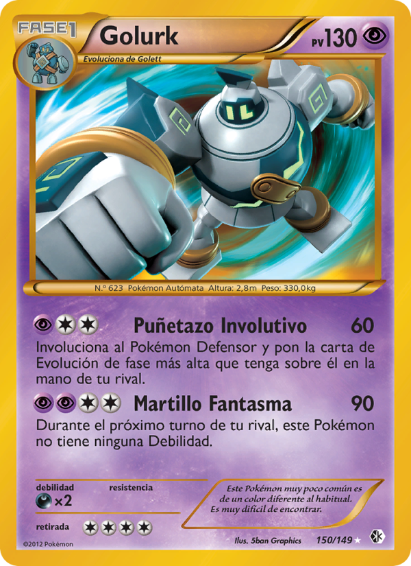 Golurk 150 — Fronteras Cruzadas (Spanish Pokémon TCG card)