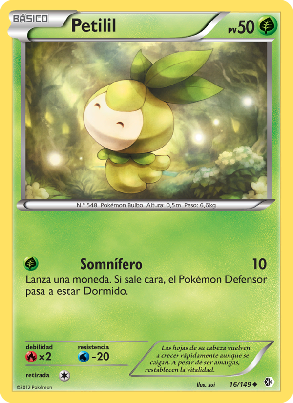Petilil 16 — Fronteras Cruzadas (Spanish Pokémon TCG card)