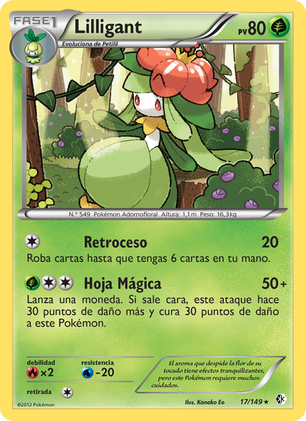 Lilligant 17 — Fronteras Cruzadas (Spanish Pokémon TCG card)