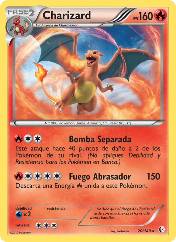 Charizard 20 — Fronteras Cruzadas (Spanish Pokémon TCG card)
